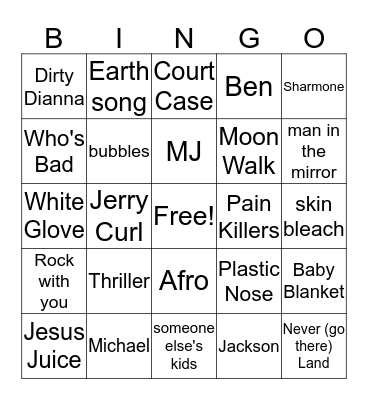 Black Friday Mj Bingo Card