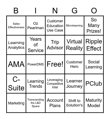 SKO BINGOOOOOOO!!!! Bingo Card