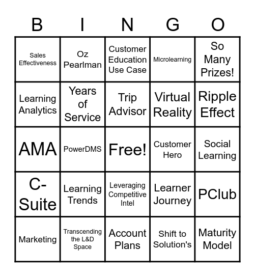 SKO BINGOOOOOOO!!!! Bingo Card