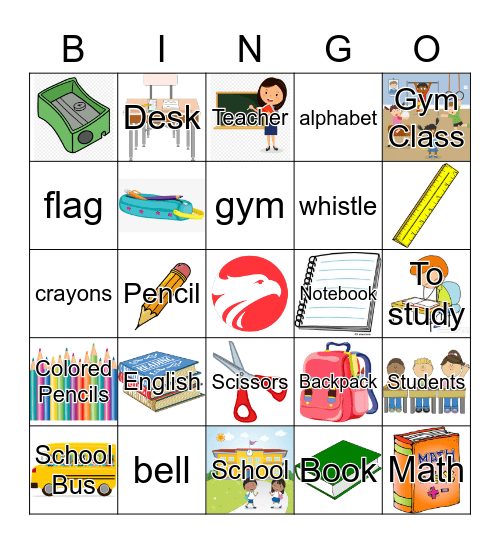 School Bingo Card