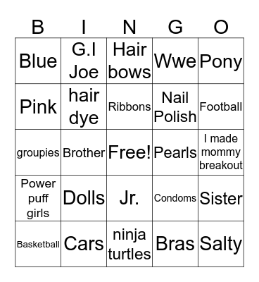 What am I?  Bingo Card