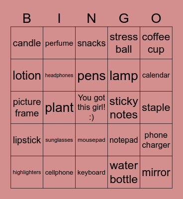 What's on your work desk? Bingo Card