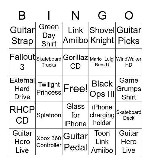 Birthday Bingo Card