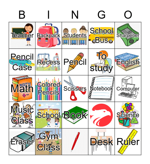 School Bingo Card