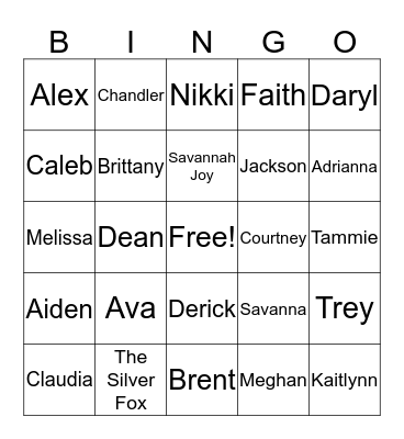 Bronkema Thanksgiving Bingo Card