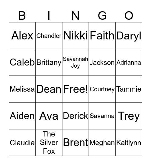 Bronkema Thanksgiving Bingo Card