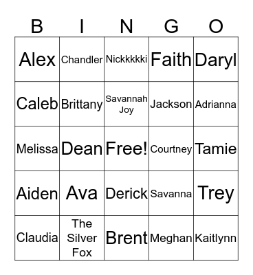 Bronkema Thanksgiving Bingo Card