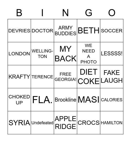 BINCO! Bingo Card