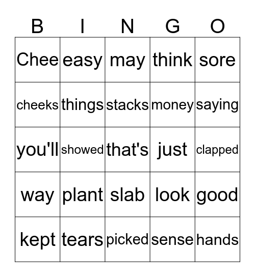 lesson 27 blue book Bingo Card