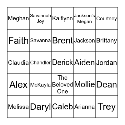 Bronkema Thanksgiving Bingo Card