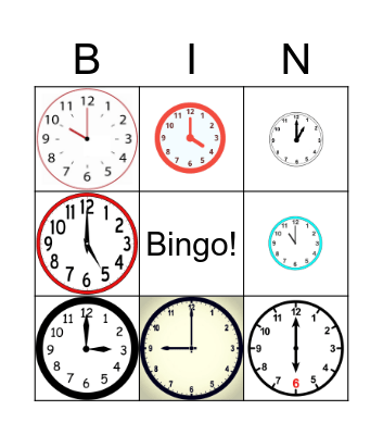 Time Bingo Card
