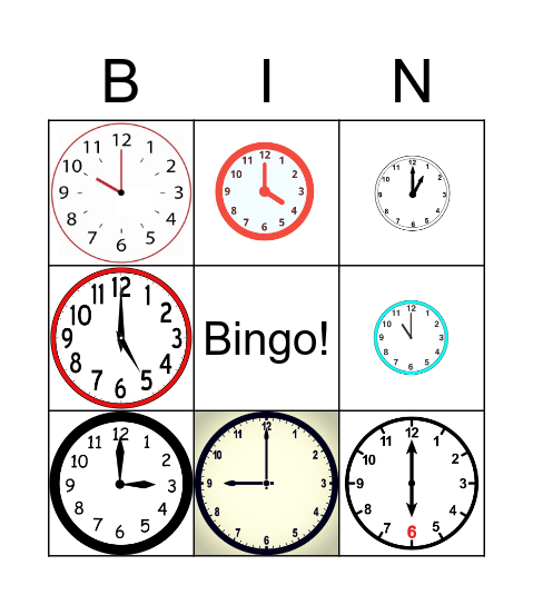 Time Bingo Card