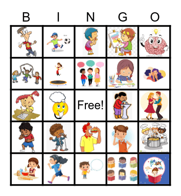 Verbs (Pictures) Bingo Card
