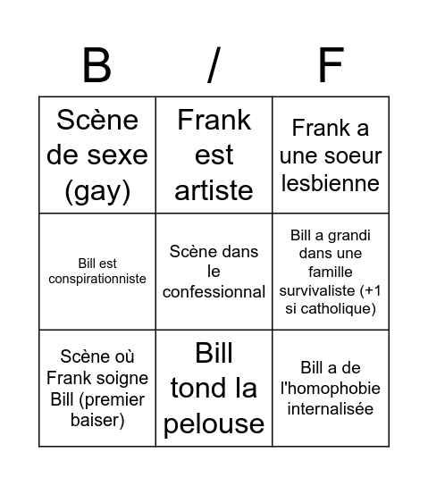 B/F BINGO Card