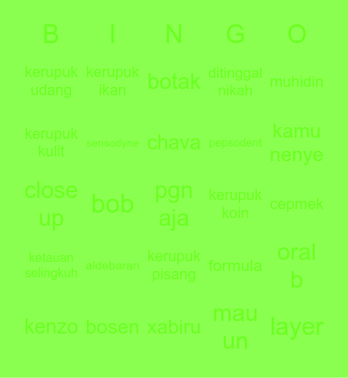 heebibi Bingo Card