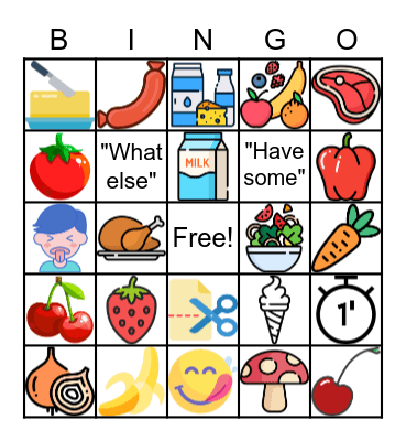 Food countable and uncountable Bingo Card