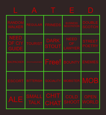 (BE)LATED? - Bingo Shoot On Tap Bingo Card