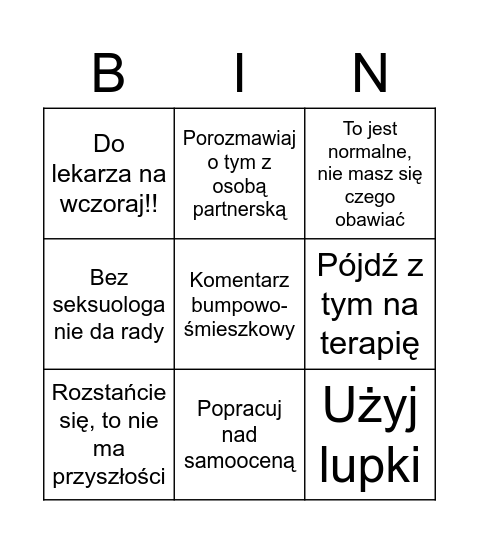 Sexedawka Bingo Card