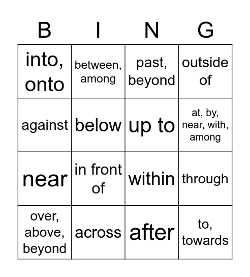 Bingo Latina (Ch. 11A&B) Bingo Card