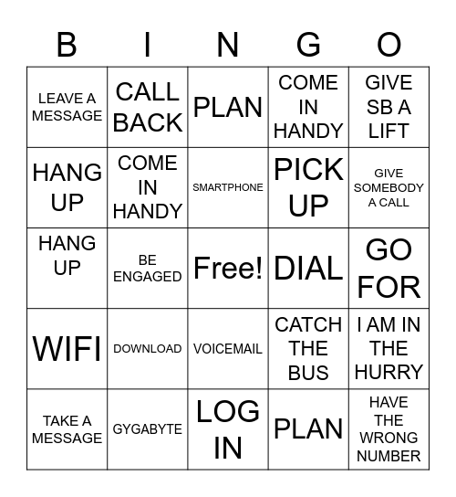 TECNOLOGY Bingo Card