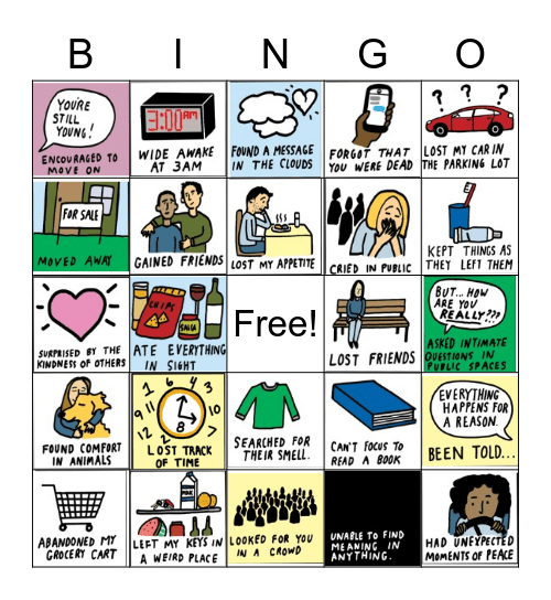 Grief Bingo (@refugeingrief) Bingo Card