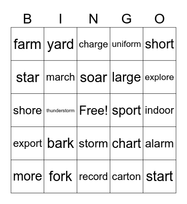 U3 W1 Spelling Bingo Card