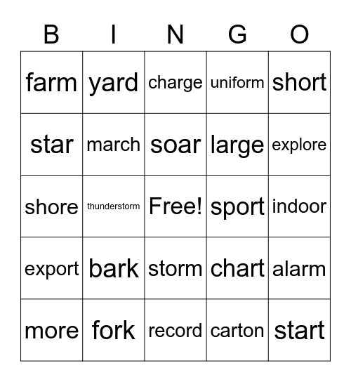 U3 W1 Spelling Bingo Card