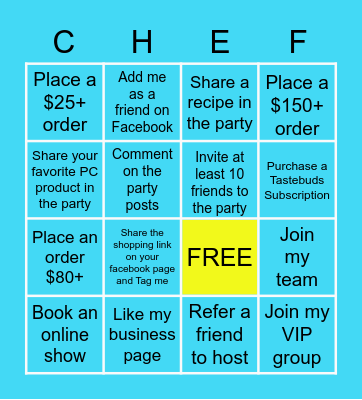 BATTLE OF THE CHEFS BINGO Card