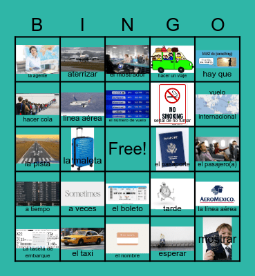 En Avión Bingo Card