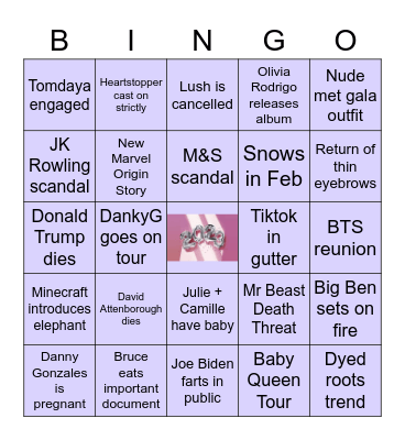 2023 Bingo - Harriet Bingo Card