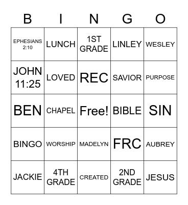ALL IN 4 HIM Bingo Card
