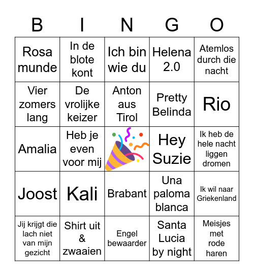 Bingo fam. Stelwagen Bingo Card