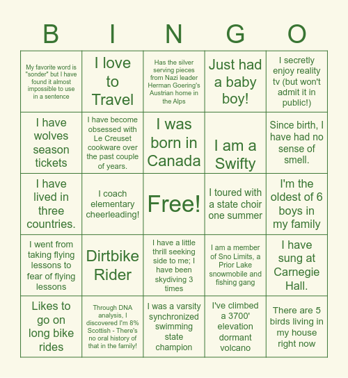 Holiday Party Bingo! Bingo Card