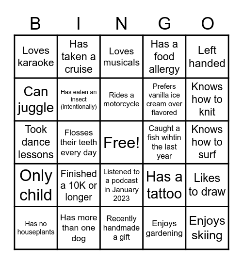 Coworker BINGO Card