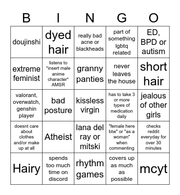 FEMCEL Bingo Card