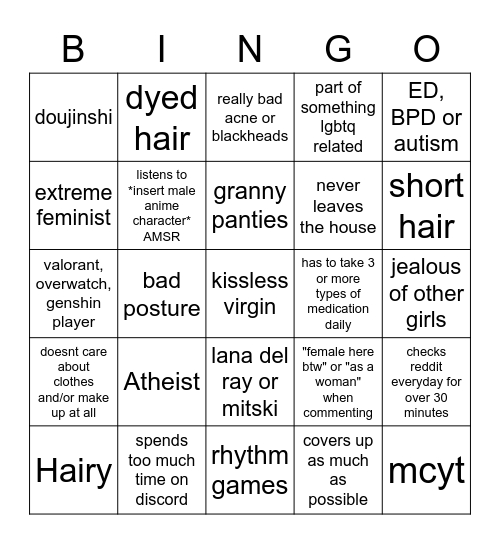 FEMCEL Bingo Card