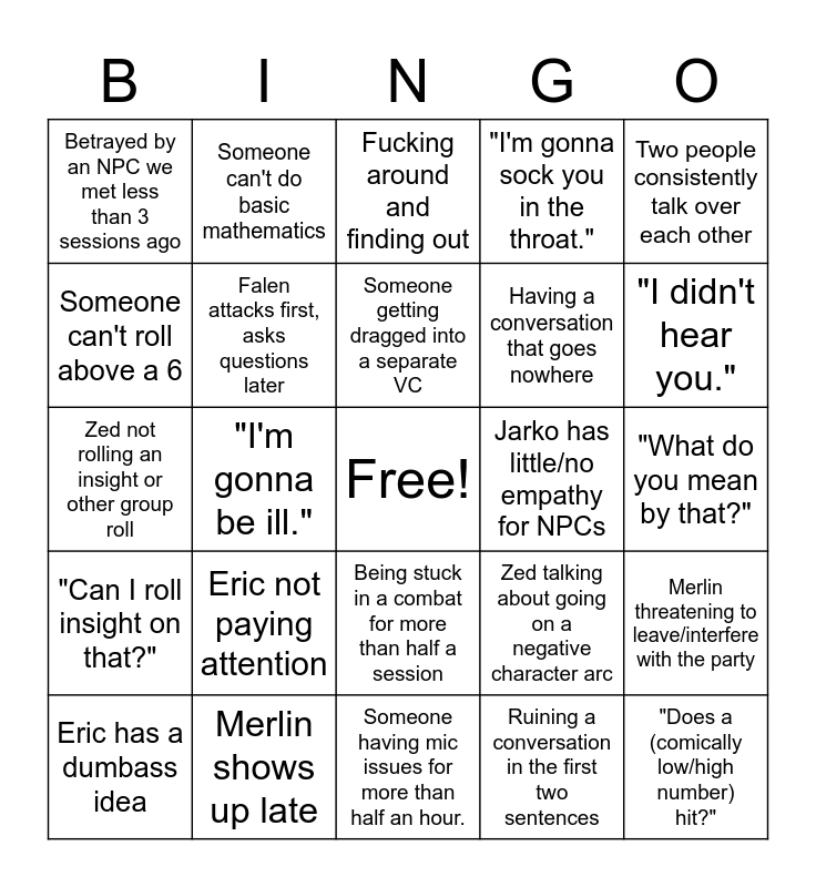 Bingo Sheet Bingo Card