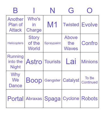 Bisco Winter Bingo Card