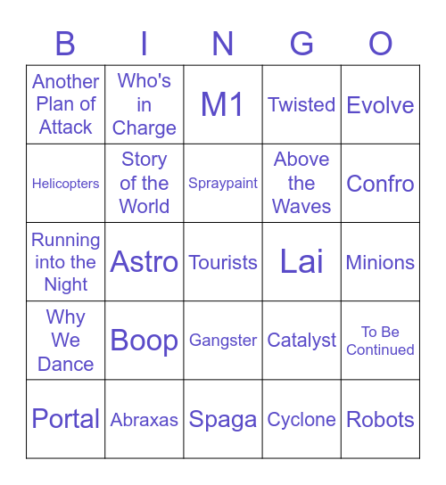 Bisco Winter Bingo Card