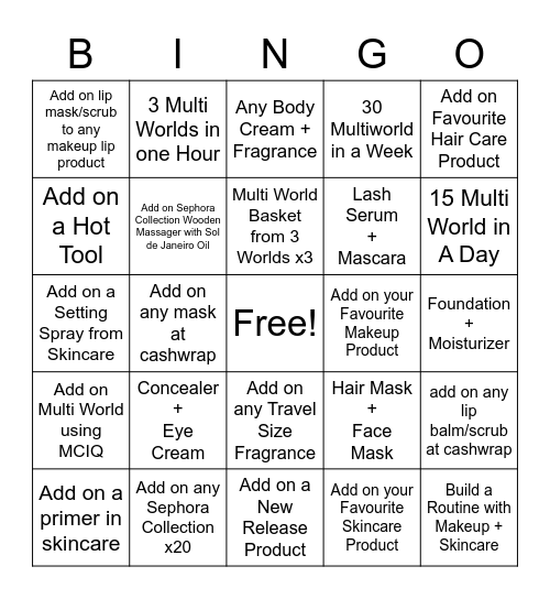 Multi-World Bingo Card