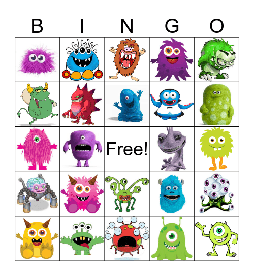 Monster Bingo Card