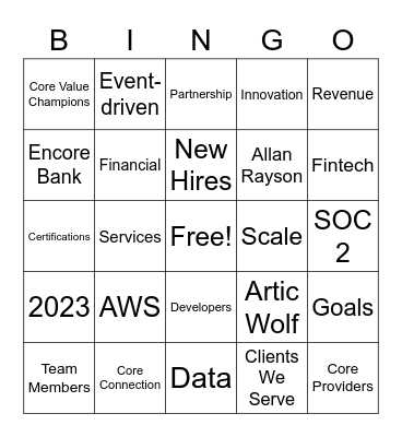BFS Town Hall Bingo Card