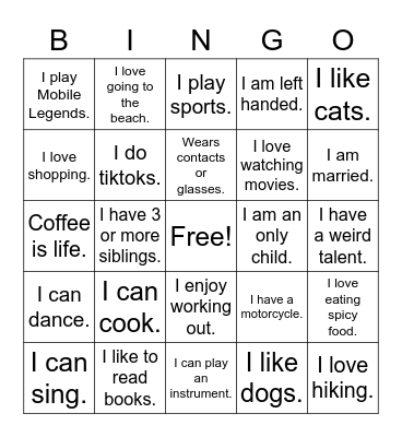 GET-TO-KNOW-BINGO Card