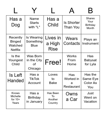 Birthday Bingo Card