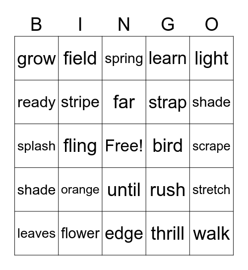 U2 W 5 2nd Bingo Card