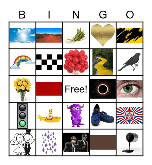 Colours Bingo Card