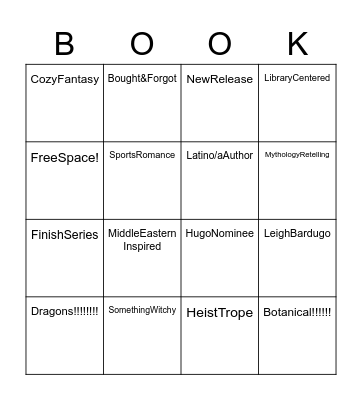 2023 Book Bingo Card