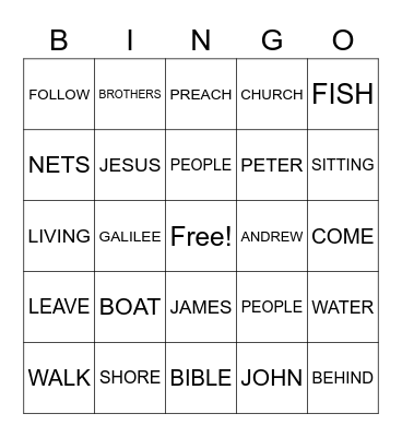 Third Sunday in Ordinary Time  (Cycle A) Bingo Card