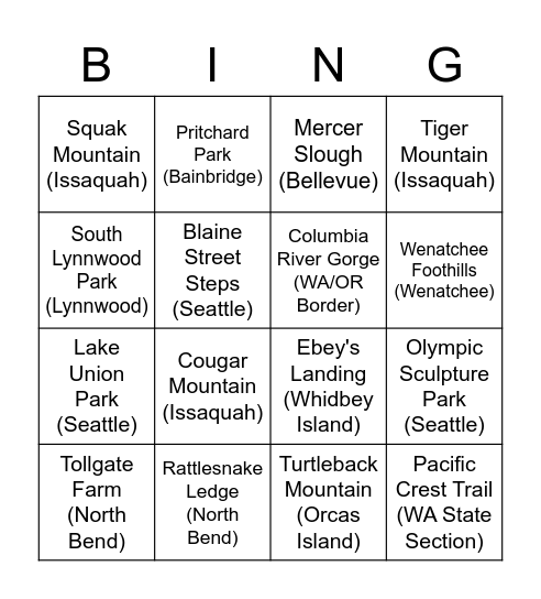 TPL Bingo Card