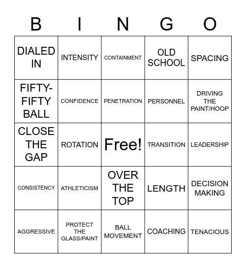COLOR MAN BINGO Card